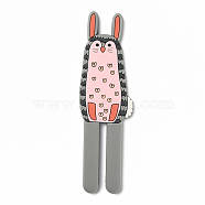 Cute Multifunction Acrylic Magnetic Refrigerator Sticker Fridge Magnets Hanging Hook, Rabbit, Gray, 134.8x39x6.3mm(AJEW-B002-10)