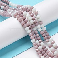 Glass Beads Strands, Faceted, Rondelle, Thistle, 4~4.5x3.5mm, Hole: 1mm, about 113~115pcs/strand, 41~42cm(EGLA-A034-M4mm-07)