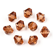 Transparent Acrylic Beads, Bicone, Sienna, 8x7.5mm, Hole: 1.6mm(TACR-S146-8mm-35)