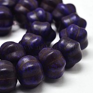 Dyed Synthetic Turquoise Bead Strands, Pumpkin, Midnight Blue, 12x8mm, Hole: 1mm, about 868pcs/1000g(G-M148-07-A)