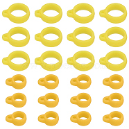 60Pcs 2 Style Silicone Pendant, for Electronic stylus & Lighter Making, Ring, Yellow, 16x12~13x6mm, Hole: 2.5mm, 8mm inner diameter, 30pcs/style(SIL-GF0001-42A)