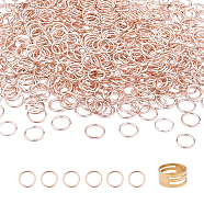 Iron Open Jump Rings, with Brass Assistant Tool, Rose Gold, 18 Gauge, 10x1.0mm, Inner Diameter: 8mm, about 750pcs/box(IFIN-PH0024-59A)