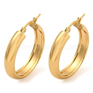 202 Stainless Steel Hoop Earrings, with 304 Stainless Steel Pins for Women, Golden, 30.5x6mm(X-EJEW-H003-38G-04)