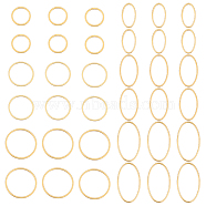 36Pcs 6 Style 304 Stainless Steel Linking Rings, Oval & Round Ring, Golden, 11.5~26x8.5~20x1mm, 6pcs/style(STAS-UN0041-37)