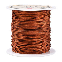 Nylon Chinese Knot Cord, Nylon Jewelry Cord for Jewelry Making, Sienna, 0.4mm, about 28~30m/roll(NWIR-C003-02P)