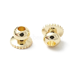 Rack Plating Brass Bead Cap, Long-Lasting Plated, Cadmium Free & Lead Free, Real 18K Gold Plated, 4x3mm, Hole: 1.2mm(KK-WH0060-03G-02)