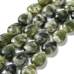Natural Teardrop Xinyi Jade/Chinese Southern Jade Beads Strands, 17.5~18x13x6mm, Hole: 1.2mm, about 22pcs/strand, 15.24 inch(38.7cm)(G-L242-23)