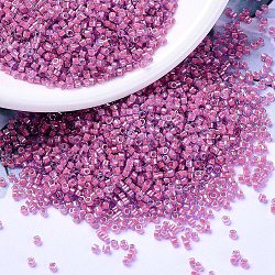 MIYUKI Delica Beads, Cylinder, Japanese Seed Beads, 11/0, (DB2048) Luminous Pink Taffy, 1.3x1.6mm, Hole: 0.8mm, about 2000pcs/10g(X-SEED-J020-DB2048)