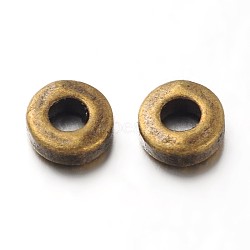 Tibetan Style Alloy Beads, Cadmium Free & Nickel Free & Lead Free, Donut, Antique Bronze, 6x2mm, Hole: 2.5mm(TIBEB-P002-07AB-NR)