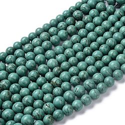 Natural Howlite Beads Strands, Dyed & Heated, Round, 15mm, Hole: 1.5mm, about 27pcs/strand, 15.75 inch(40cm)(G-C180-10)
