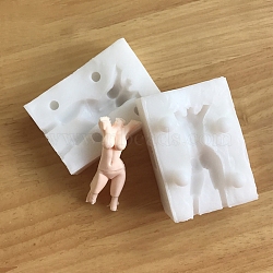 DIY Silicone Craft Doll Body Mold, for Fondant, Polymer Clay Making, Epoxy Resin, Doll Making, Body, White, 65x46x19mm(DIY-I082-04)