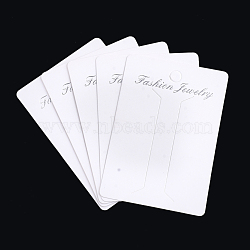 Cardboard Display Cards, Used For Hair Barrettes, Rectangle, White, 8.8x6.1x0.03cm, Hole: 7mm(CDIS-S025-40A)