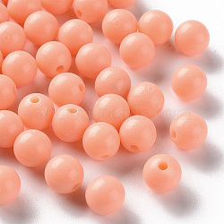 Opaque Acrylic Beads, Round, Light Salmon, 8x7mm, Hole: 2mm(X-MACR-S370-C8mm-A33)