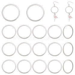 304 Stainless Steel Linking Rings, Ring, Stainless Steel Color, 25x1mm, 22mm Inner Diameter, 80pcs/box(STAS-UN0002-68P)