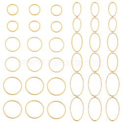 36Pcs 6 Style 304 Stainless Steel Linking Rings, Oval & Round Ring, Golden, 11.5~26x8.5~20x1mm, 6pcs/style(STAS-UN0041-37)