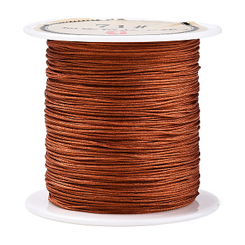 Nylon Chinese Knot Cord, Nylon Jewelry Cord for Jewelry Making, Sienna, 0.4mm, about 28~30m/roll
