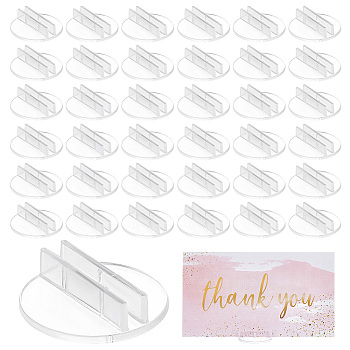 Transparent Plastic Card Holder, Flat Round, 2x0.55cm, Slot: 2.2mm, about 200pcs/box