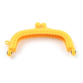 Candy Color Plastic Bag Handles, for Bag Straps Replacement Accessories, Arc, Yellow, 6x9.5x1.2cm