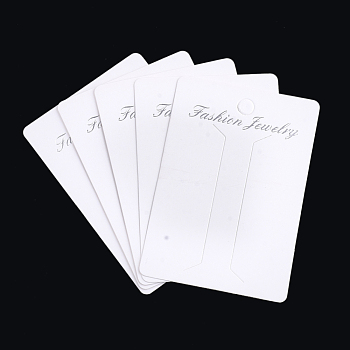 Cardboard Display Cards, Used For Hair Barrettes, Rectangle, White, 8.8x6.1x0.03cm, Hole: 7mm
