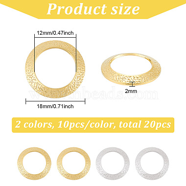 20Stück 2 Farben Messing-Verbindungsringe(KK-BC0012-90)-2