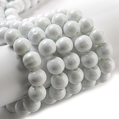 8mm WhiteSmoke Round Glass Beads