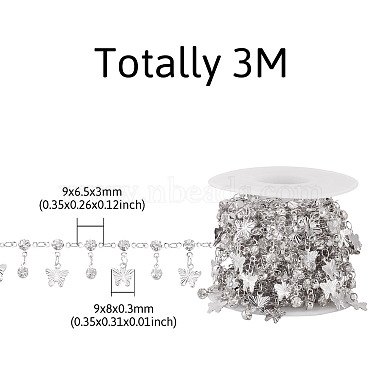3M Handmade Rhinestone Flat Round Link Chains(CHC-TA0001-36)-5