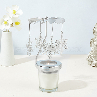 430 and 201 Stainless Steel Rotating Candlestick Tealight Candle Holder(DJEW-WH0039-24P)-4