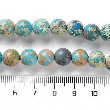 brins de perles de jaspe impérial/régalite naturelle teintée/jaspe sédimentaire marin(G-B124-C01-04)-5