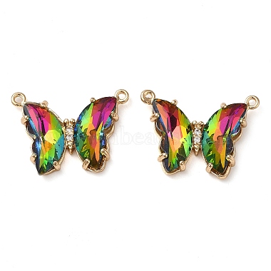 Golden Colorful Butterfly Brass+Glass Links