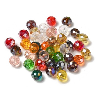 Perles de verre transparentes plaquées rondelles à facettes rondelles couleur ab(GLAA-R152-10mm-M2)-4