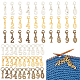 Benecreat 1 ensemble 3 couleurs alliage numéro charme tricot rangée compteur chaîne avec anneaux en laiton(HJEW-BC0001-40)-1