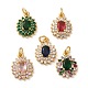 Brass Micro Pave Cubic Zirconia Pendants(KK-R162-088G)-1