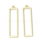 Rack Plating Alloy Pendants, Lead Free & Cadmium Free & Nickel Free, Rectangle Charm, Light Gold, 38x10x1.5mm, Hole: 1.5mm(PALLOY-M203-12LG)