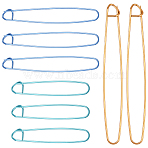 12Pcs 3 Styles Aluminum Yarn Stitch Holders for Knitting Notions, Crochet Tools, Mixed Color, 115~200x22.5~27x10~12.5mm, 4pcs/style(AJEW-SP0003-79)