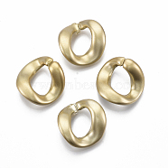 Spray Painted CCB Plastic Linking Rings, Quick Link Connectors, For Jewelry Curb Chains Making, Oval Twist, Gold, 23x22.5x9mm, Inner Diameter: 10x13mm(CCB-R104-05A-02)