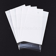 Pearl Film OPP Cellophane Bags, Self-Adhesive Sealing, with Hang Hole, Rectangle, White, 14x6cm, Unilateral Thickness: 0.035mm, Inner Measure: 9x6cm(OPC-R016-6x14)