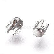 Stainless Steel Four Claw Nails, for Beading Craft Decorations, Stainless Steel Color, 3.5x2.5mm, Inner Diameter: 2mm(STAS-WH0014-39)