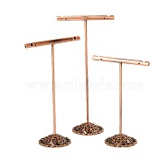 T Bar Iron Earring Displays Sets, Jewelry Display Rack, Jewelry Tree Stand, Red Copper, 90~125x60x34mm(EDIS-N002-01)