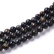 Grade AB Natural Blue Tiger Eye Beads Strands, Round, 6mm, Hole: 1.2mm, about 65pcs/strand, 15.16 inch(38.5cm)(G-I261-D01-6mm)