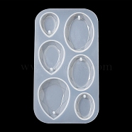 DIY Teardrop Pendant Silicone Molds, Resin Casting Molds, for UV Resin, Epoxy Resin Jewelry Making, White, 118x65x7mm, Hole: 2mm, Inner Diameter: 18~28.5x24~40mm(DIY-YW0006-68)
