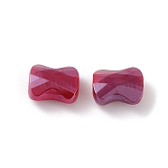 Electroplate Glass Beads, AB Color, Faceted Pillow, Old Rose, 8x6.5x4mm, Hole: 1.2mm(GLAA-D016-16G)