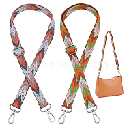 WADORN 2Pcs 2 Colors Arrow Pattern Adjustable Polyester Webbing Bag Straps, with Alloy Swivel Clasp, Mixed Color, 76.1~138x2.2cm, 1pc/color(PURS-WR0001-24A)