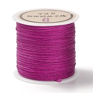 50 Yards Nylon Chinese Knot Cord, Nylon Jewelry Cord for Jewelry Making, Medium Violet Red, 0.8mm(NWIR-C003-01A-23)
