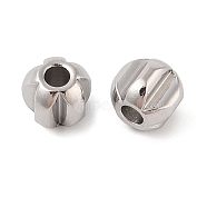 Non-Tarnish 303 Stainless Steel Beads, Pumpkin, Stainless Steel Color, 5x5mm, Hole: 2mm(STAS-G341-02D-P)