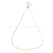 Ion Plating(IP) 304 Stainless Steel Curved Bar Link Chain Necklaces, Golden, 17.40 inch(44.2cm)(NJEW-K249-18G)