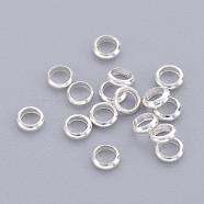 Brass Spacer Beads, Rondelle, Silver Color Plated, 3.5x1mm(X-EC0823.5mm-S)