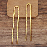 Alloy Hair Fork Findings, U Shape, Golden, 125x18mm(PW-WG15774-01)