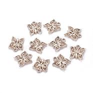 Alloy Butterfly Charms, Long-Lasting Plated, Light Gold, 14x13x2mm, Hole: 1mm(PALLOY-J689-26G-AAA)