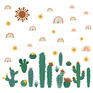 PVC Wall Stickers, Wall Decoration, Cactus Pattern, 290x900mm, 2 style, 1 sheet/style, 2 sheets/set(DIY-WH0228-499)