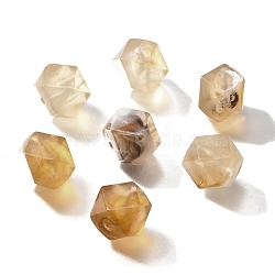 Acrylic Beads, Imitation Gemstone Beads, Polygon, Faceted, Goldenrod, 10x10x10mm, Hole: 1.5mm, about 570pcs/500g(OACR-A036-01J)